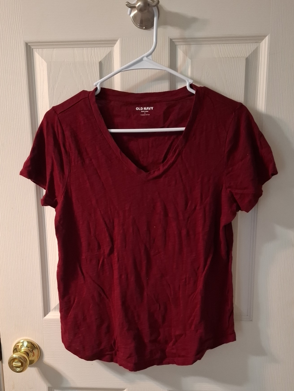 Old Navy Women's Short Sleeve V-Neck Tee - Deep Wine